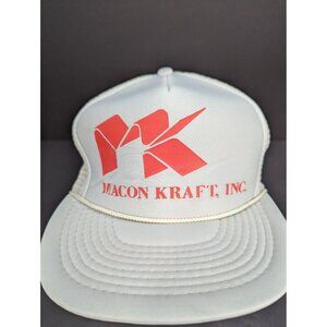 Macon Kraft Inc Graphic Logo Men Gray Wide Brim Mesh Back Adj Snapback Cap Hat